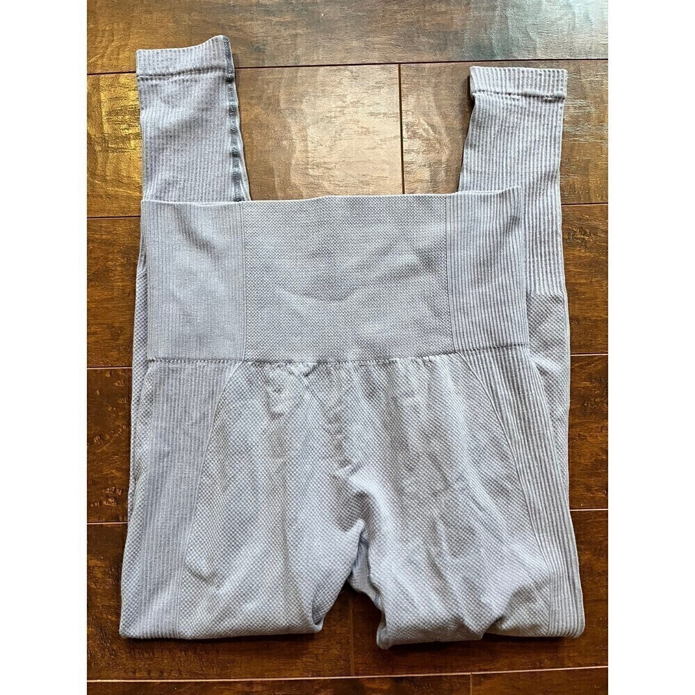 Gymshark Pull On Ribbed Work Out Active Pants Logo READ